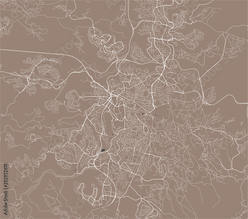 map of the city of Jerusalem, Israel