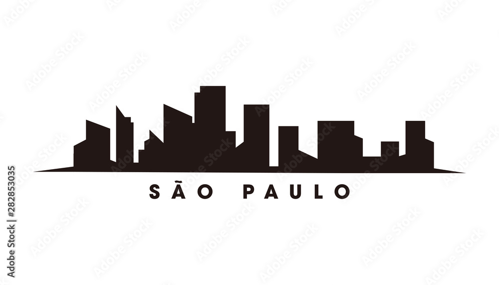 Sao Paulo skyline and landmarks silhouette vector
