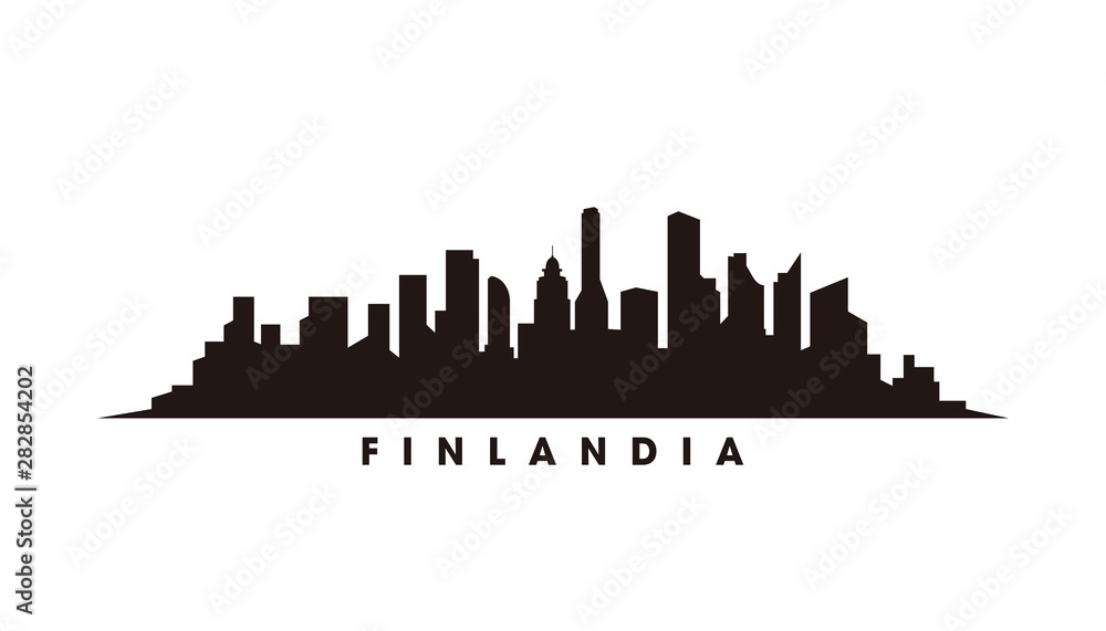 Helsinki skyline and landmarks silhouette vector