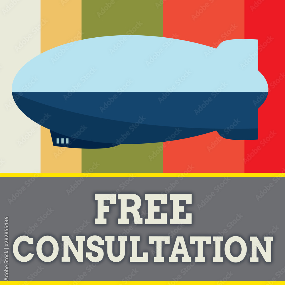 Fototapeta premium Word writing text Free Consultation. Business concept for Giving medical and legal discussions without pay.