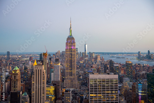 Looking South from the top of Manhattans midtown during 2019 gay pride (NYC, USA) © rmbarricarte