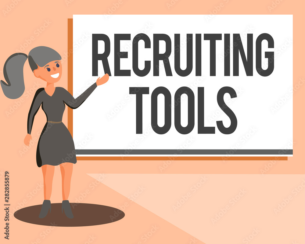 Conceptual hand writing showing Recruiting Tools. Business photo showcasing getting new talents to your company through internet or ads. Conceptual hand writing showing Recruiting Tools. Business photo showcasing getting new talents to your company through internet or ads.