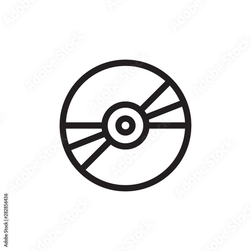 flat line cd disk icon. Logo element illustration. cd disk design. vector eps 10 .cd disk concept. Can be used in web and mobile .