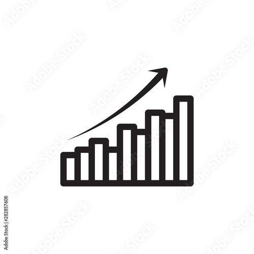flat line growth bar icon. Logo element illustration. growth bar design. vector eps 10 . growth bar concept. Can be used in web and mobile