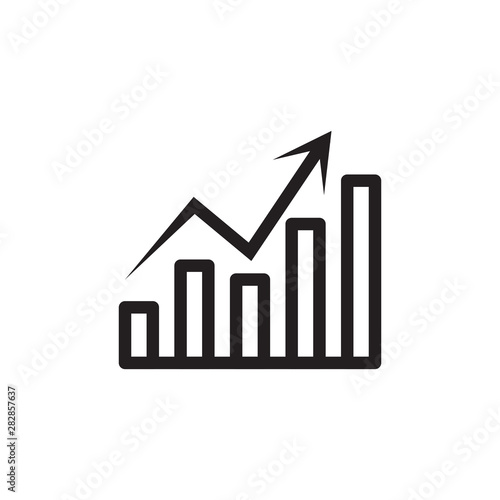 flat line growth bar icon. Logo element illustration. growth bar design. vector eps 10 . growth bar concept. Can be used in web and mobile