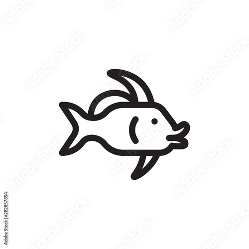 flat line fish icon. Logo element illustration. fish design. vector eps 10 . fish concept. Can be used in web and mobile .
