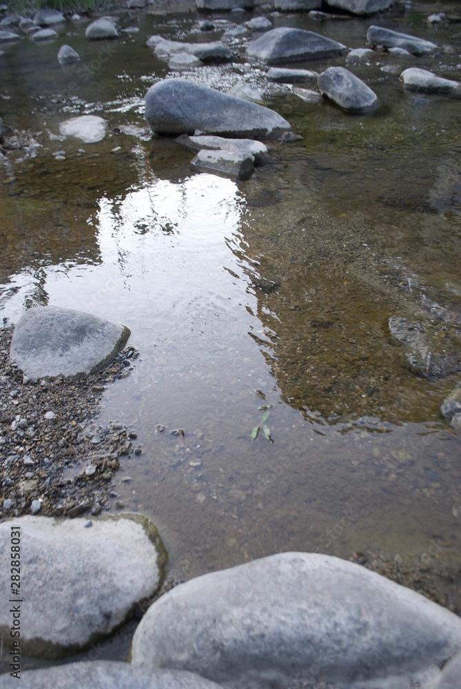 河原の水と石 河原の水と石