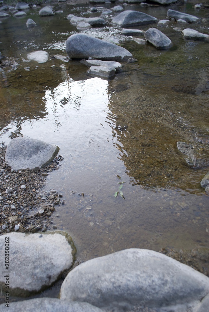 河原の水と石 河原の水と石