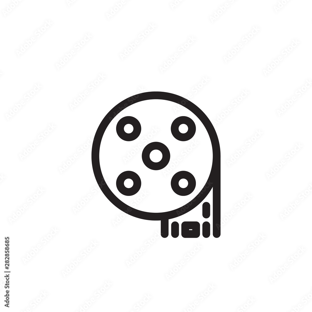 flat line film reel icon. Logo element illustration. film reel design. vector eps 10 . film reel concept. Can be used in web and mobile . flat line film reel icon. Logo element illustration. film reel design. vector eps 10 . film reel concept. Can be used in web and mobile .