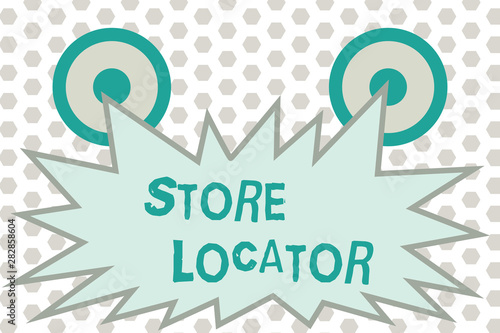 Word writing text Store Locator. Business concept for to know the address contact number and operating hours.