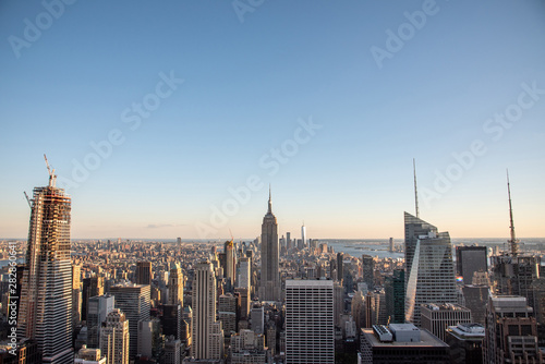Looking South from the top of Manhattans midtown  NYC  USA 