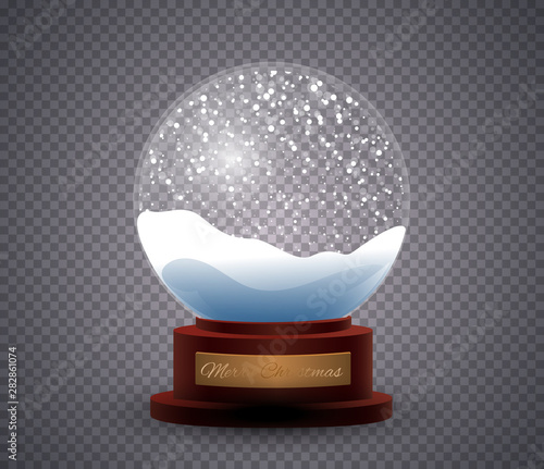Vector christmas snowglobe isolated. 