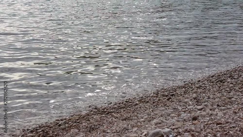 Sea waves on the pebble beach