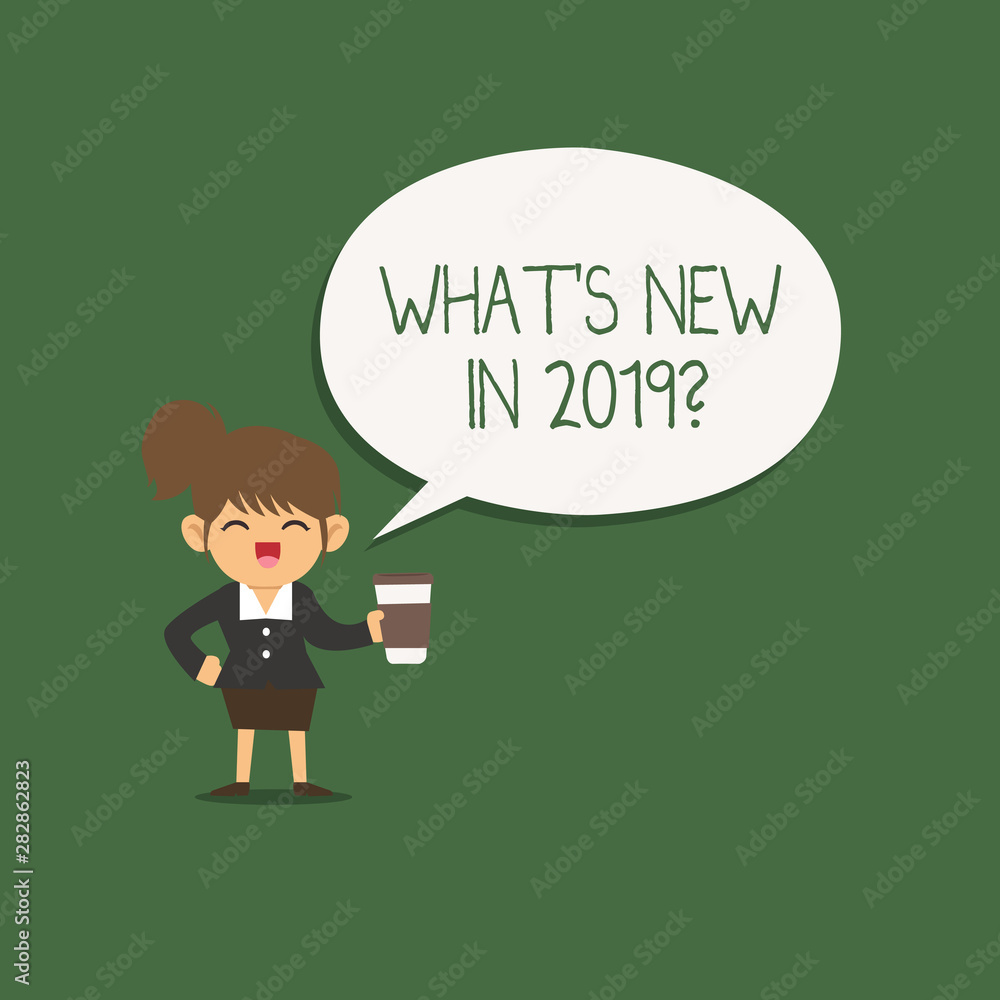 Writing note showing What s is New In 2019 question. Business photo showcasing Expectation and Surprises for the coming Year. Writing note showing What s is New In 2019 question. Business photo showcasing Expectation and Surprises for the coming Year.