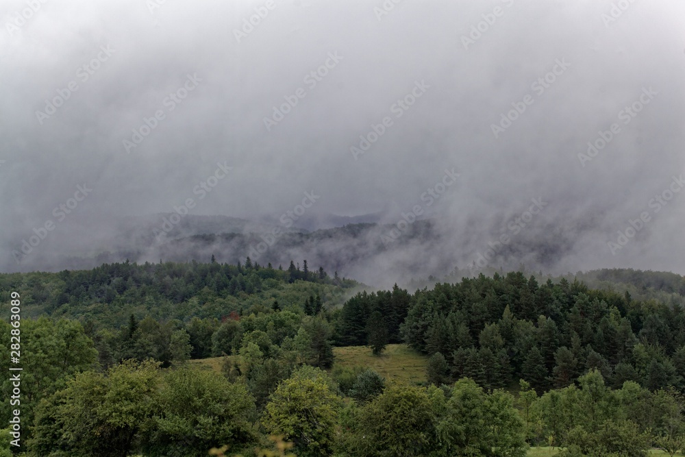 Landscape at the plateau de sault in the Pyrenees in France.