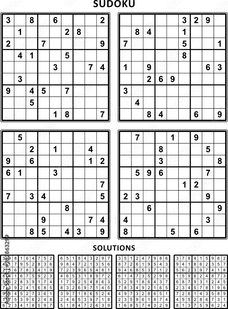 Free Printable Easy Sudoku with the Answer #2393