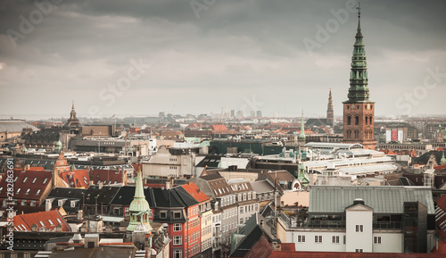 Skyline of Copenhagen, Denmark. Old town