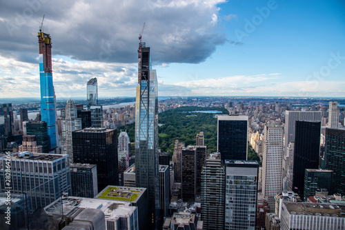 Looking North from the top of midtown Manhattan  NYC  USA 