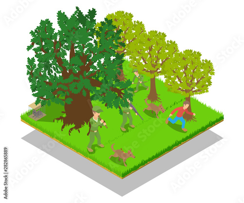 Rabid animal concept banner. Isometric banner of rabid animal vector concept for web, giftcard and postcard