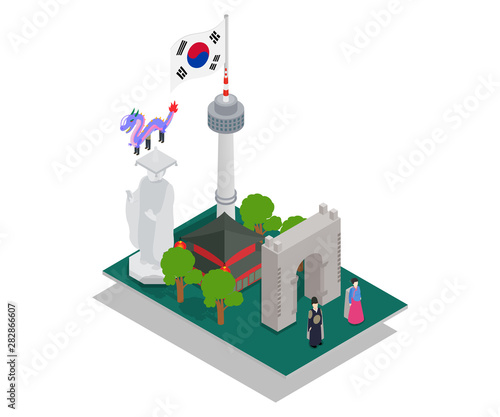Canvas Print Korea concept banner