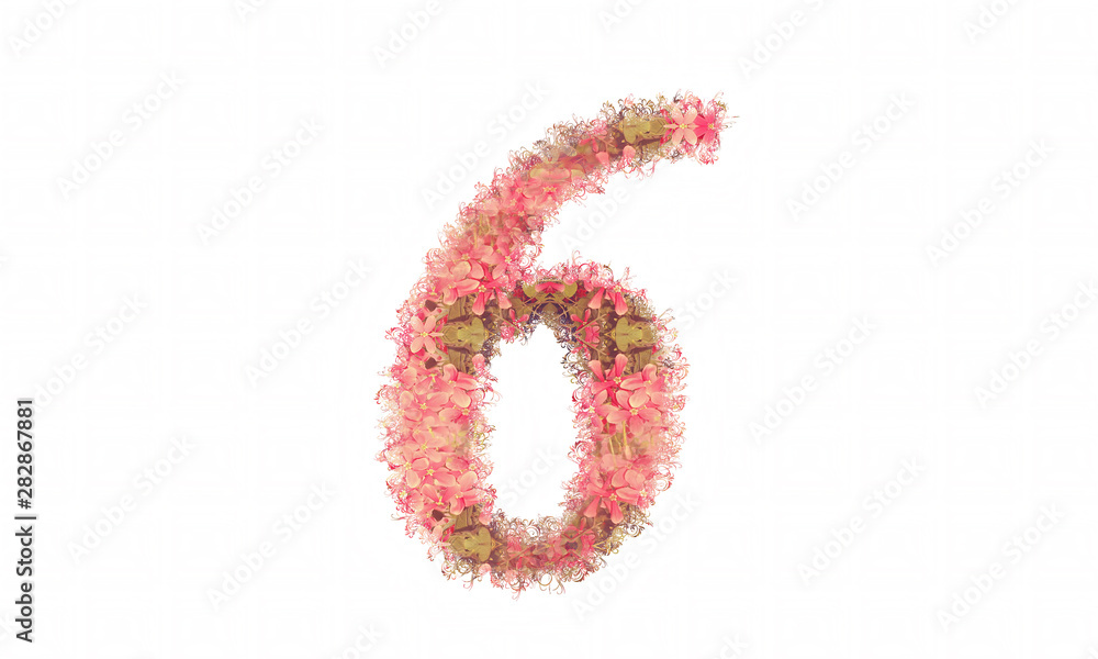 Flower alphabet. Colorful font. Uppercase and lowercase.