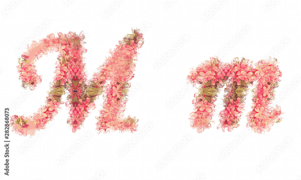Flower alphabet. Colorful font. Uppercase and lowercase. Flower alphabet. Colorful font. Uppercase and lowercase.