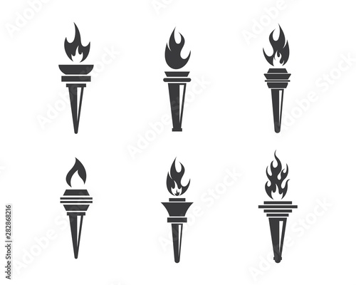 torch logo icon illustration vector design © sangidan