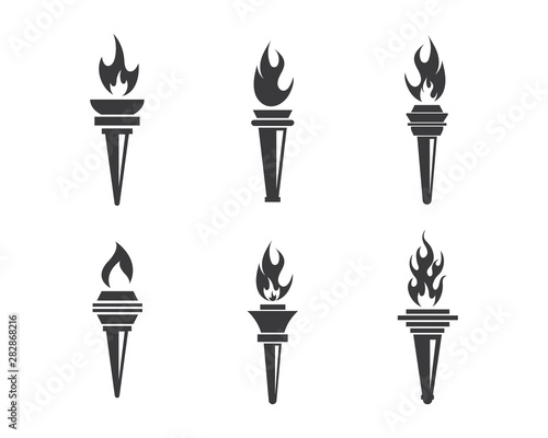 torch logo icon illustration vector design