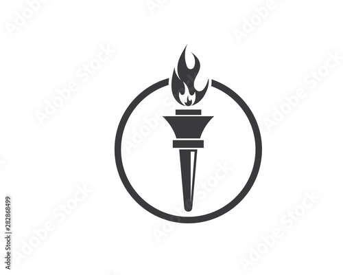 torch logo icon illustration vector design