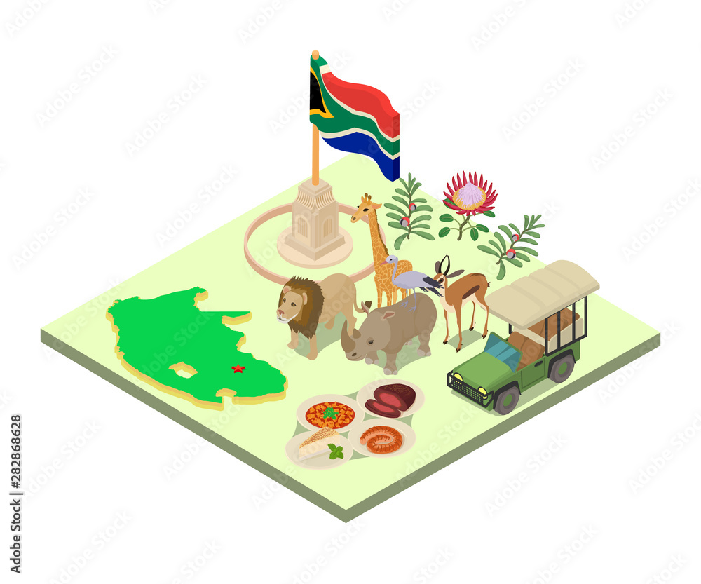 Fototapeta premium Kenya concept banner. Isometric banner of kenya vector concept for web, giftcard and postcard