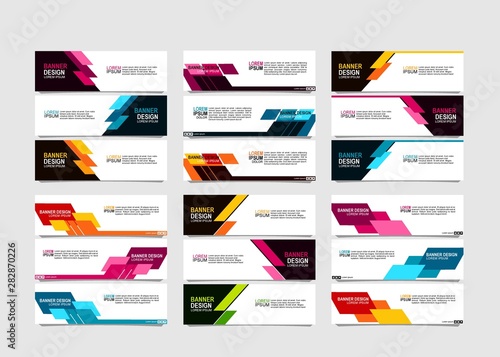 Bundle of 18 Vector abstract design banner web template.