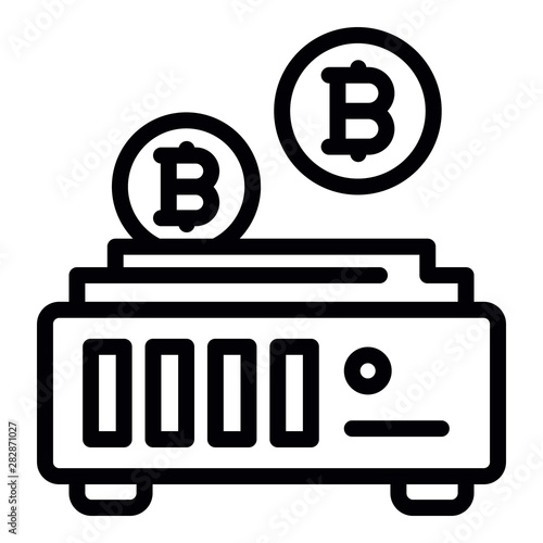 Mining farm icon. Outline mining farm vector icon for web design isolated on white background