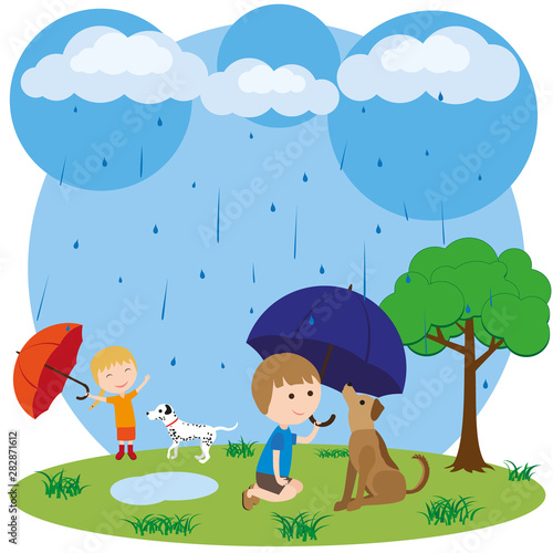 Children with their pets pl...