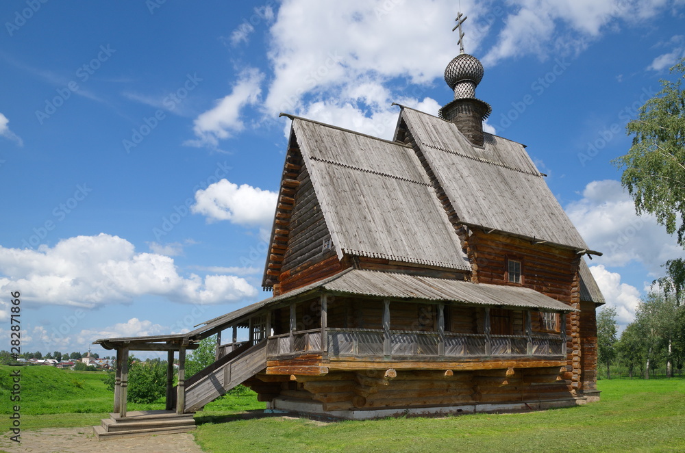 Old wooden St. Nicholas Church in the Suzdal Kremlin. Suzdal, Vladimir region, Russia. The Golden ring of Russia Old wooden St. Nicholas Church in the Suzdal Kremlin. Suzdal, Vladimir region, Russia. The Golden ring of Russia