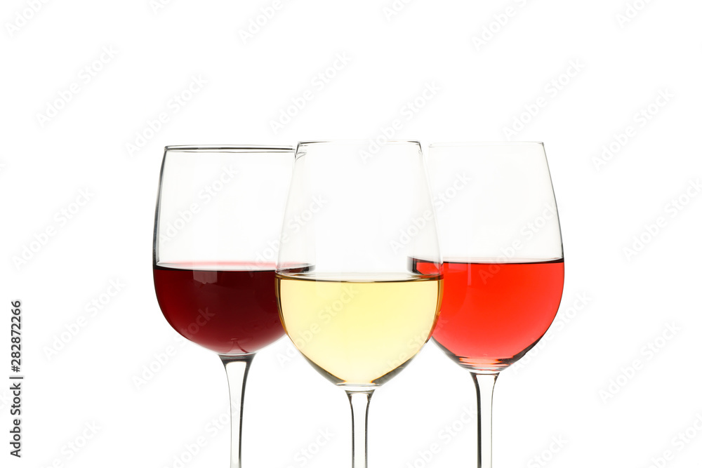 Glasses with wine isolated on white background Glasses with wine isolated on white background