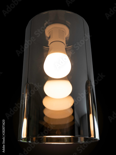 the lamp on the ceiling