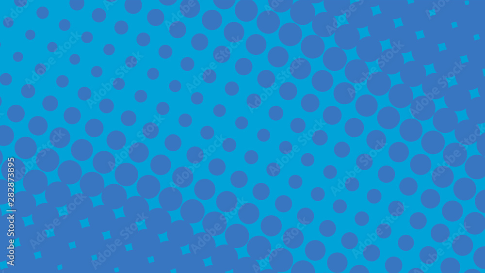 Blue pop art background in retro comic style with halftone dots design with white lines Blue pop art background in retro comic style with halftone dots design with white lines