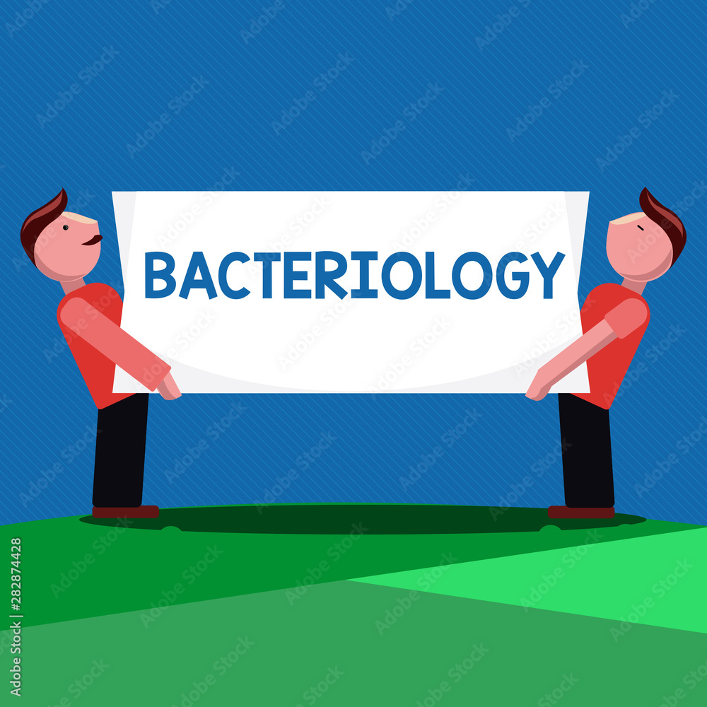 Fototapeta premium Handwriting text Bacteriology. Concept meaning Branch of microbiology dealing with bacteria and their uses.