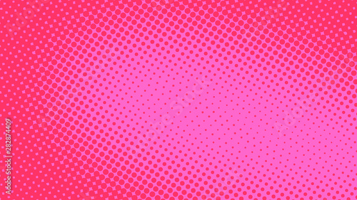 Pink and magenta retro pop art background with halftone dots