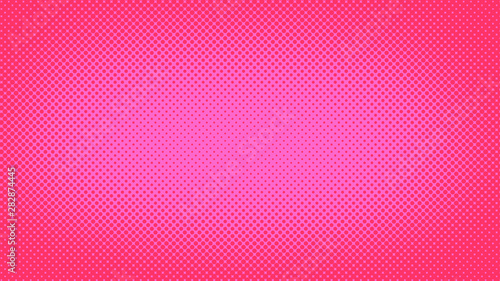 Pink and magenta dotted background in retro pop art comic style, vector illustration