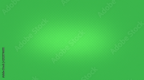 Green retro pop art background with halftone dots design