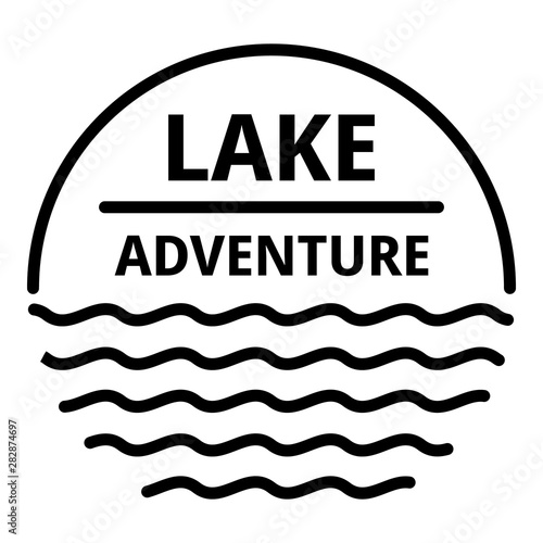 Lake adventure logo. Outline lake adventure vector logo for web design isolated on white background