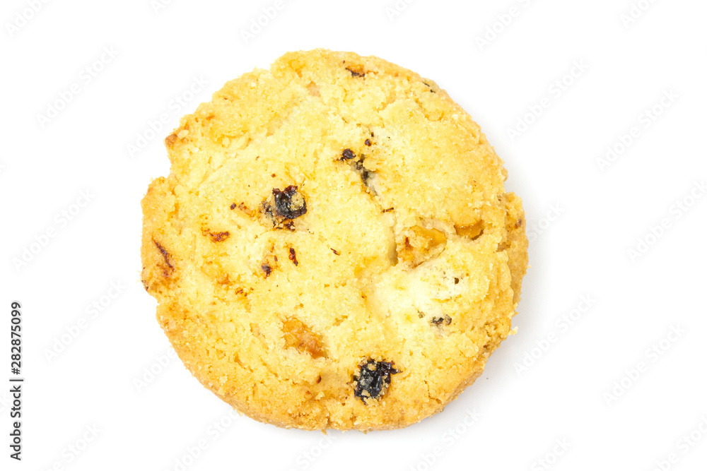 Single butter cookie isolated on white background. Single butter cookie isolated on white background.