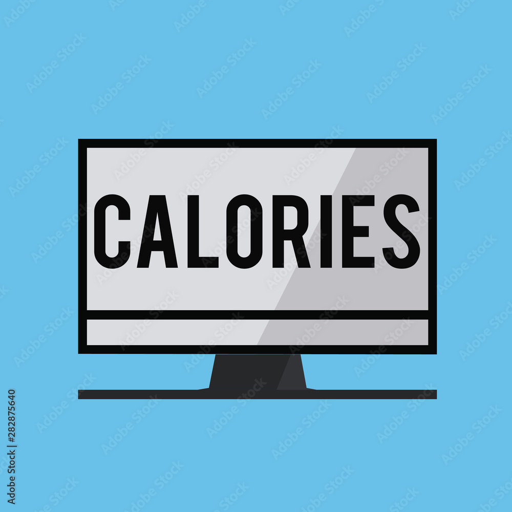 Text sign showing Calories. Conceptual photo Energy released by food as it is digested by the huanalysis body.
