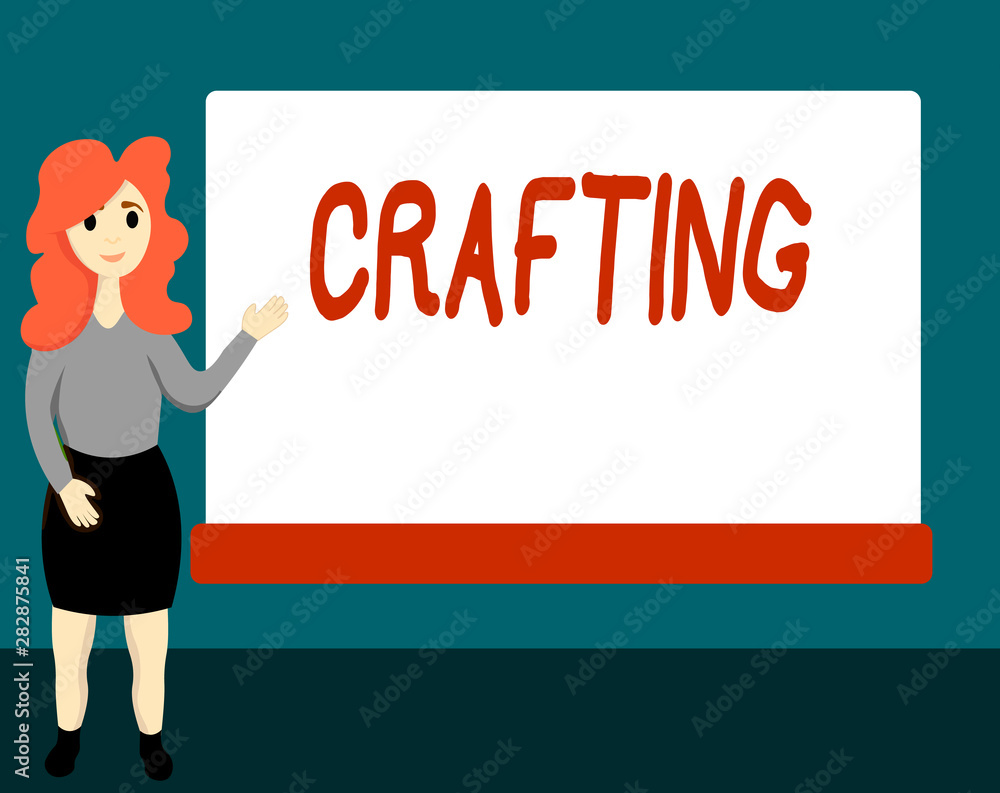 Handwriting text Crafting. Concept meaning activity or hobby of making decorative articles by hand using tools. Handwriting text Crafting. Concept meaning activity or hobby of making decorative articles by hand using tools.