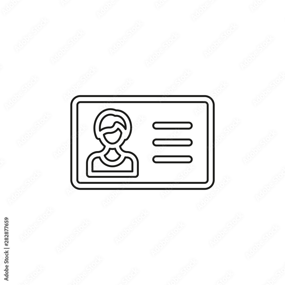 Identification Card vector icon Identification Card vector icon