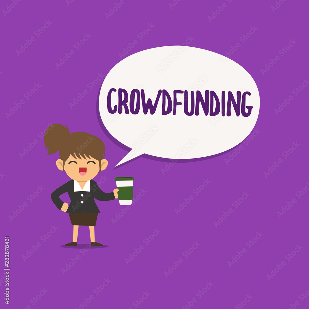 Conceptual hand writing showing Crowdfunding. Business photo text Funding a project by raising money from large number of showing. Conceptual hand writing showing Crowdfunding. Business photo text Funding a project by raising money from large number of showing.