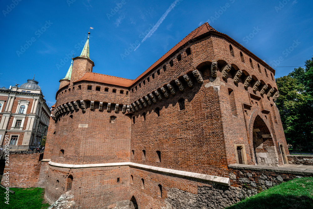 Barbican in Krakow. Poland. Sunny day