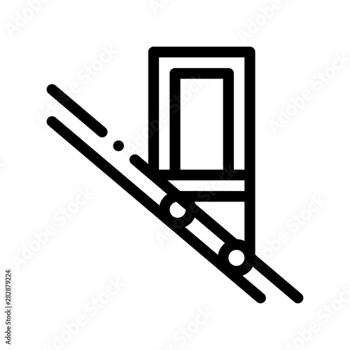 Public Transport Inclined Elevator Vector Icon Thin Line. Inclined Elevator Machine, Urban Passenger Transport Linear Pictogram. City Transportation Passage Service Contour Monochrome Illustration