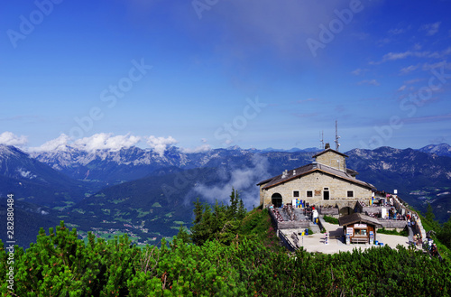 The Kehlsteinhaus  also known as the Eagle s Nest  on top of the Kehlstein at 1.834m is the formerly Hitler s home and southern headquarters the Eagle s Nest